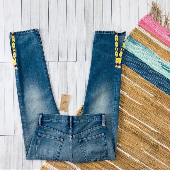 Polo by Ralph Lauren The Callen High Rise Slim Jean Beaded Split Hem - Picture 5 of 16